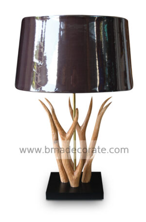antler wood carving lamp