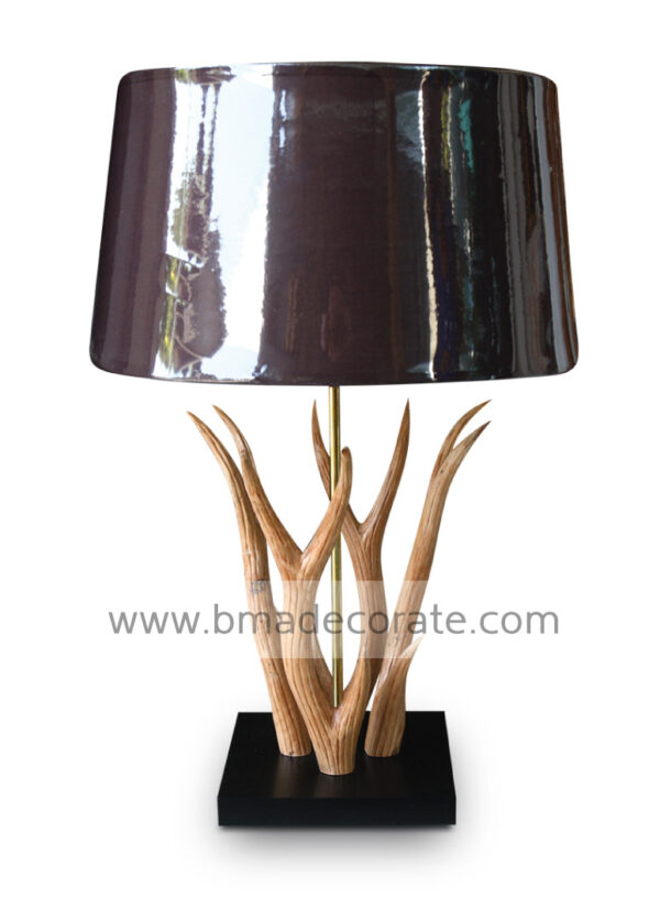 antler wood carving lamp